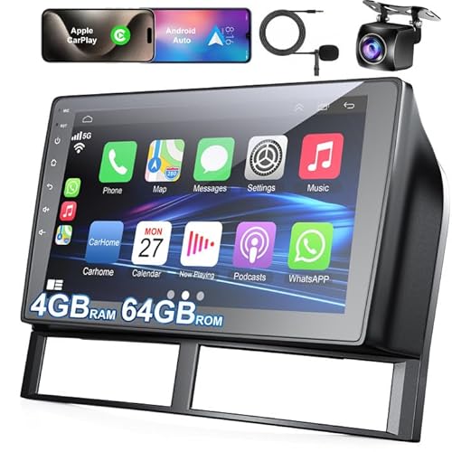 4+64GB Car Radio for Jeep Grand Cherokee 1998-2005 with Carplay & Android Auto Head Unit, 9 inch IPS Touch Screen Car Stereo with GPS Navigation Bluetooth 5.2 Voice Control SWC Backup Camera EQ FM