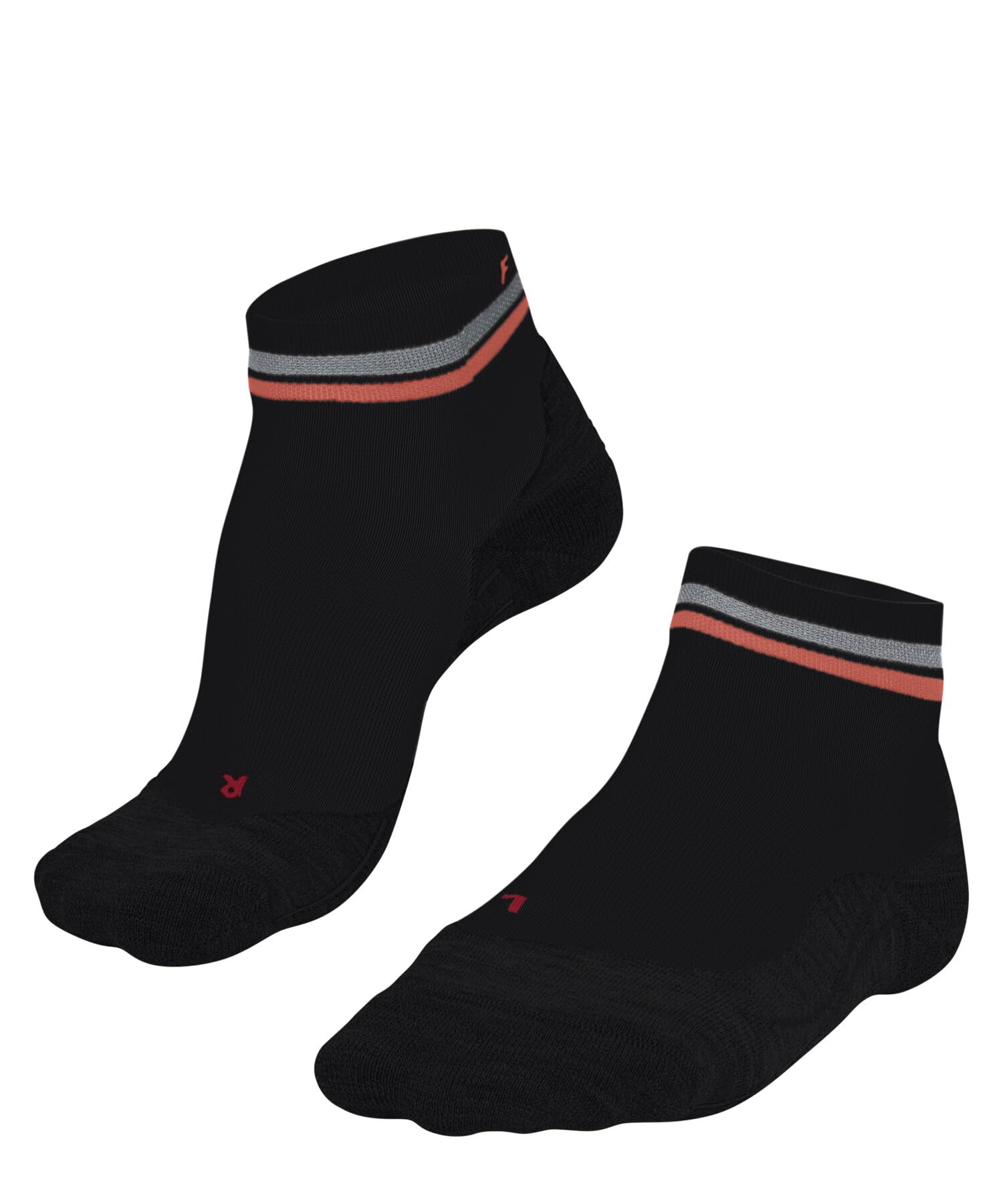 FALKE Damen Laufsocken RU4 Endurance Short W Sso Baumwolle Funktionsmaterial antiblasen 1 Paar, Schwarz Black 3002 Stripe, 39-40