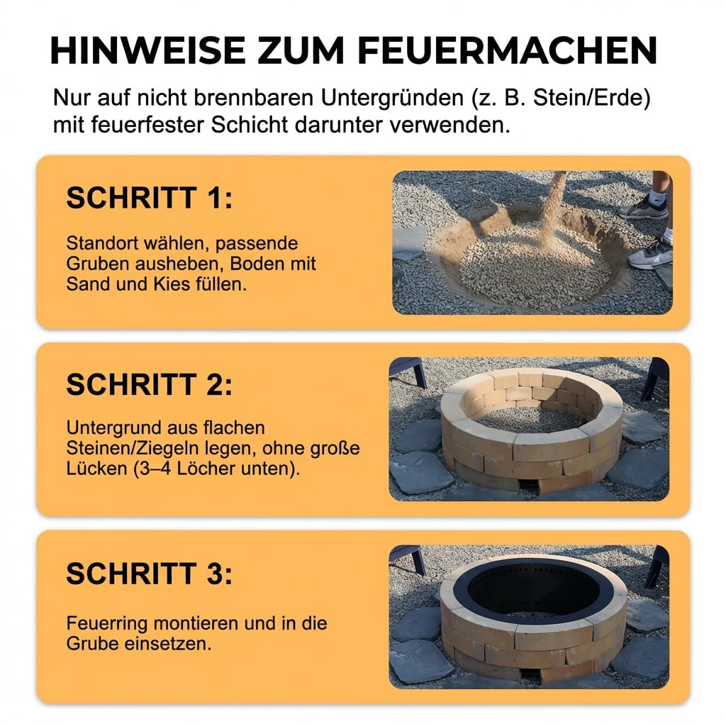 Feuerstellring, 92 cm Außendurchmesser & 76 cm Innendurchmesser