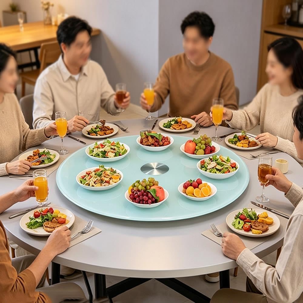 Bianco Piatto Girevole Vetro Lazy Susan Vassoio Girevole Tavolo da Pranzo