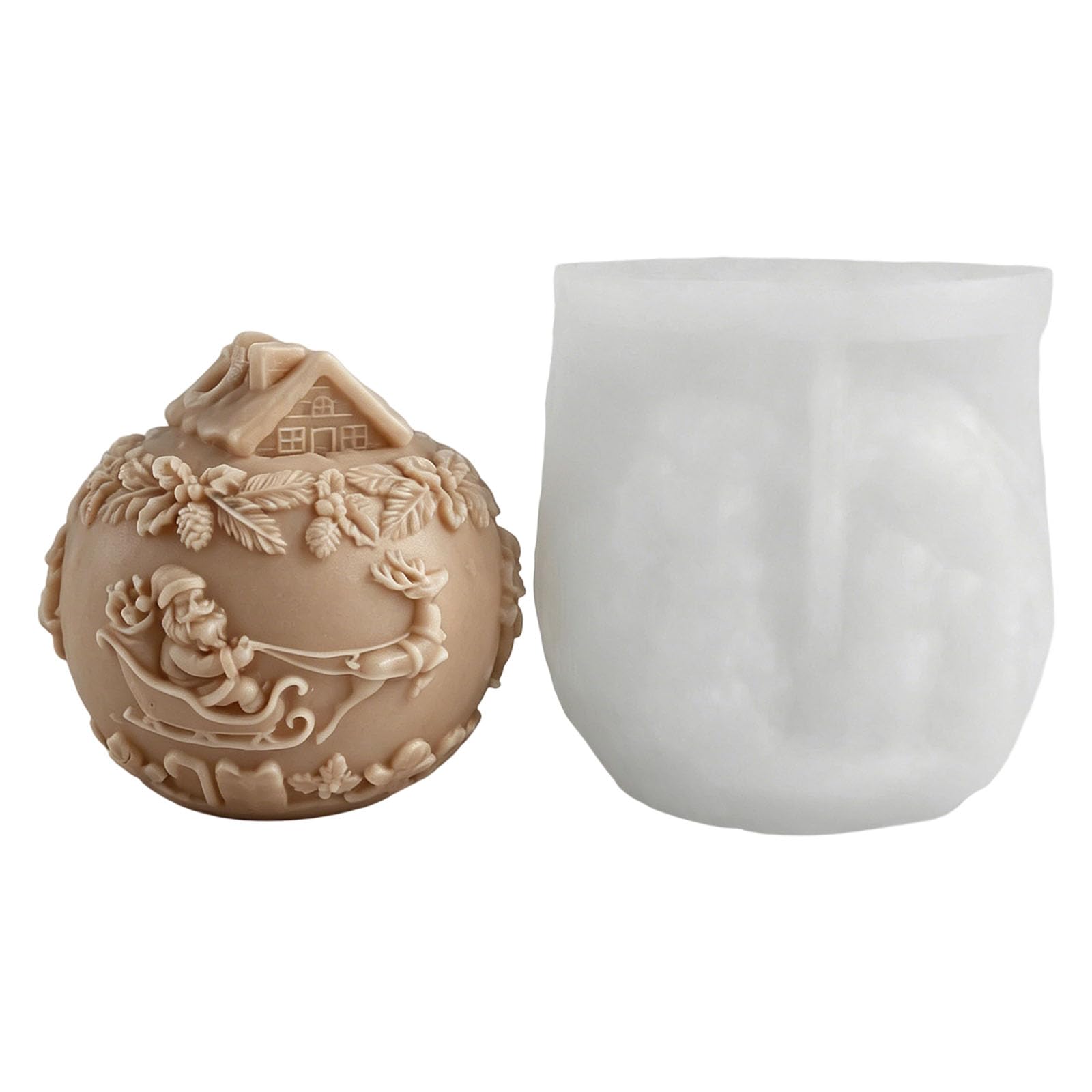 WAGHAVEN Christmas Snow Silicone Ball Shape Modern Styles Flexible Easy Releases for Home Making Silicone Mold for Making