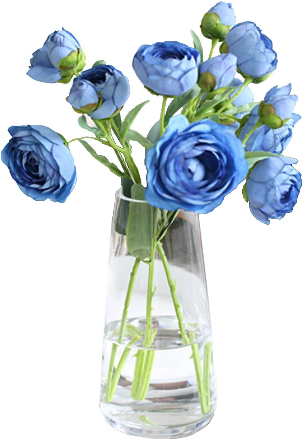 DRERIO Jarrón de Flores, Jarrón de Cristal Transparente, Jarrón Cilíndrico Alto Moderno, Decoración, Moderno para Casa, Oficina, Salón, Zonas Centrales, 22 × 10 cm