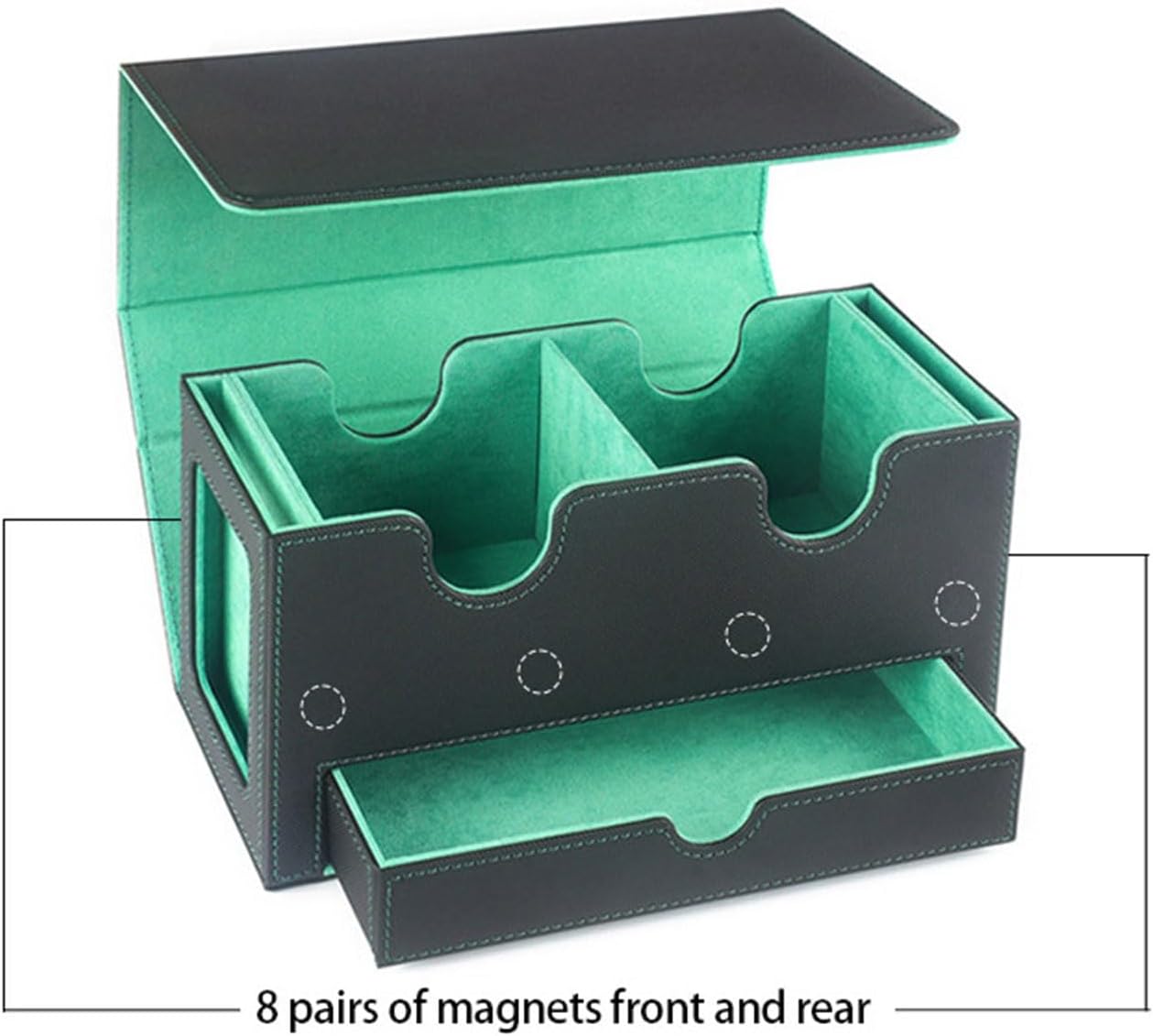 Card Deck Case Organizers PU Trading Storage Box Gathering Container With Drawer For Game Storage Trading Card Box Organizers With Drawer