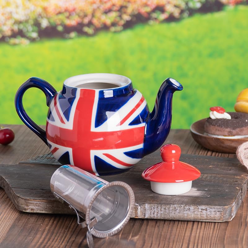 London Pottery Boerderij Kleine Theepot met Infuser, Keramisch, Frans Blauw, 2 Kopjes (600 ml