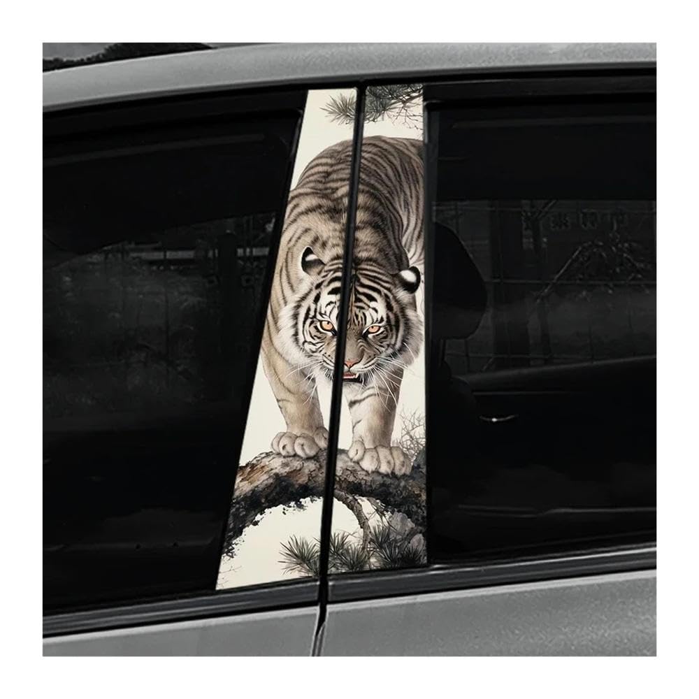 Auto Accessory Tiger Car B Pillar Decal Waterproof Auto Center Pillar Sticker(D)
