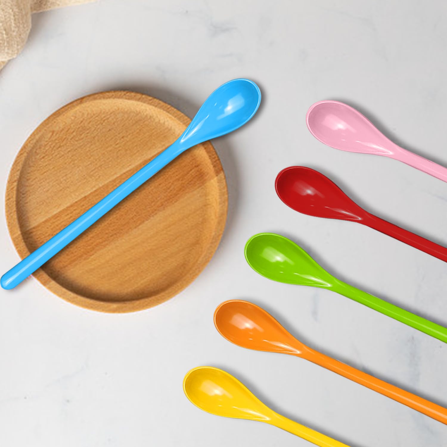 Set 6 Cucchiai Da Uovo In Plastica - 11.5cm, Per Colazione, Dessert E Cucina - Foto 2