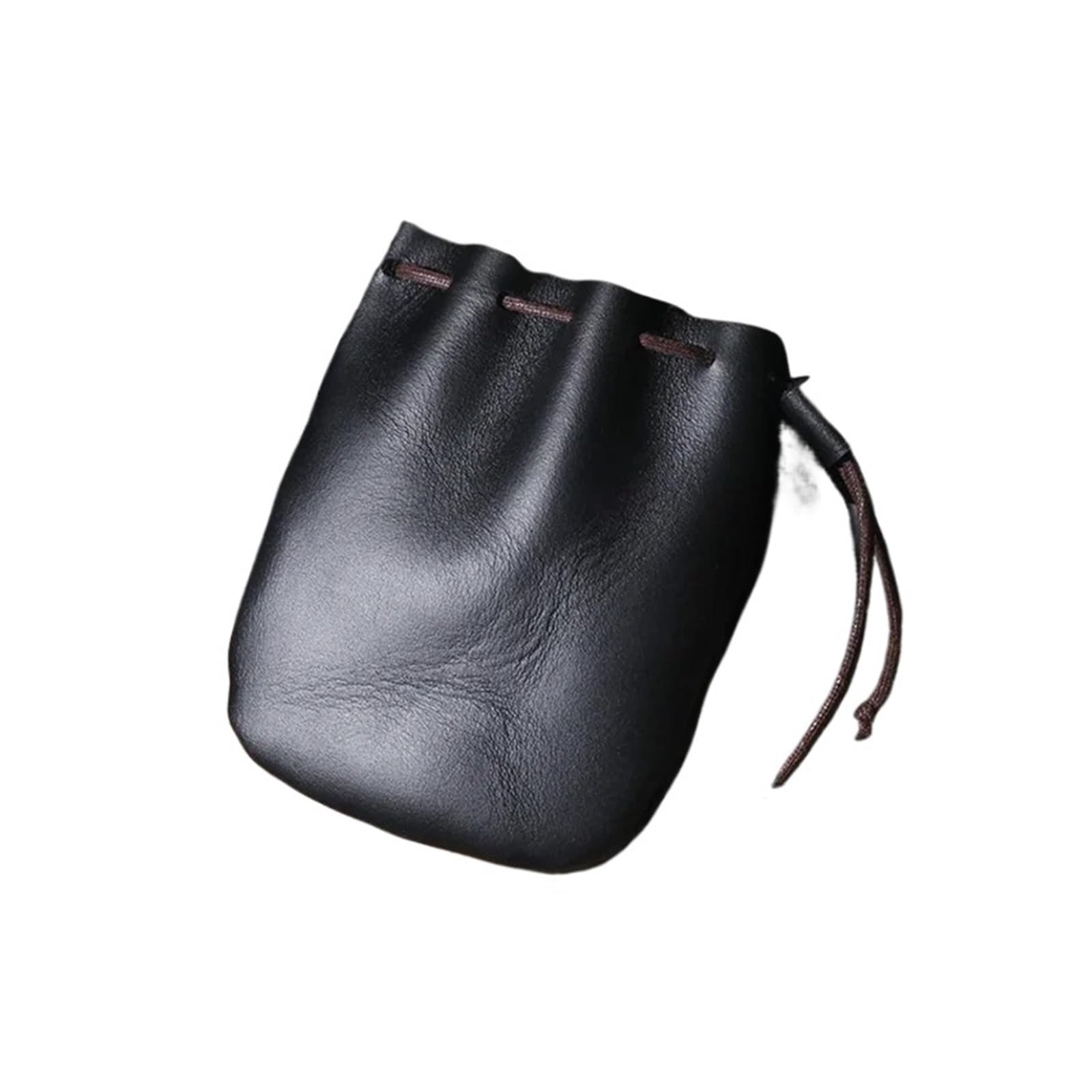 AYWTIUN Leather Drawstring Pouch Drawstring Coin Storage Bag Handmade Leather Unisex Purse Cow Coins Money Pocket Wallet Bags