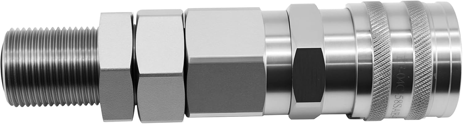 Hydraulic Flat Face Quick Coupler Female 193-8335 1938335 CA1938335 Compatible with Caterpillar CAT 416F 420F 430F 906H 907H 247 267 Skid Steer Loader 216 228 236