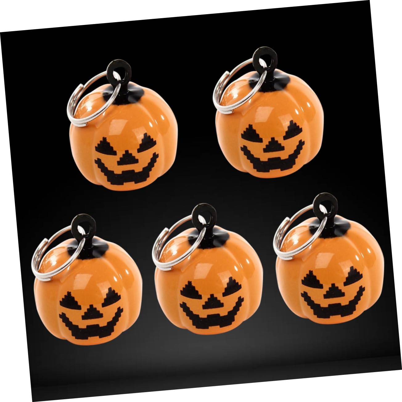 COLLBATH Pumpkin Pet Bells 10pcs Jingle Bells Charm for Dog Collar Cartoon Pet Necklace Accessories