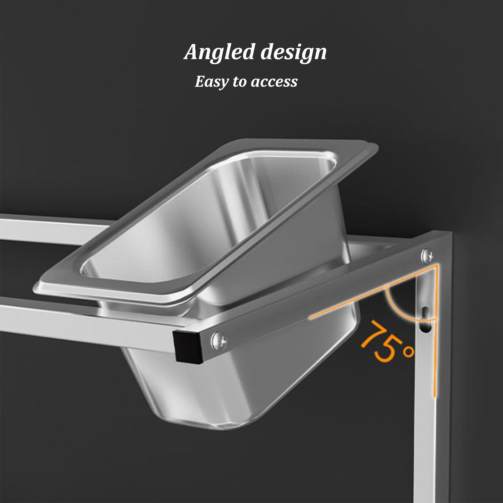Estación de cobertura de pizza con tapa y cuchara, dispensador de condimentos de acero inoxidable montado en la pared, estante extraíble para especias de buffet para salsas e ingredientes de frutas
