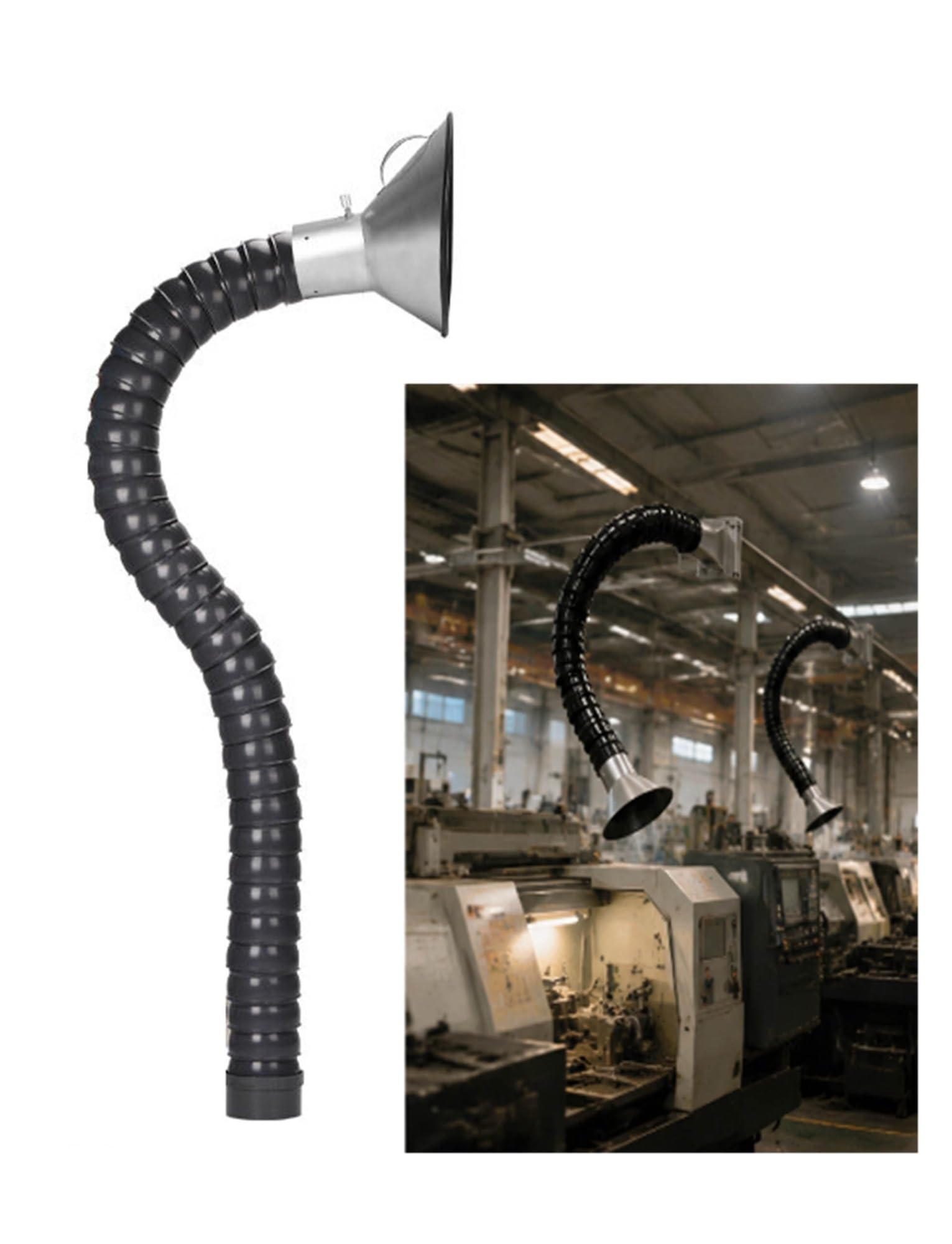 Brazo extractor de humos con ventosa ajustable, 1 m-3 m, ideal para soldadura, grabado y recogida de polvo de laboratorio, diseño articulado para una filtración eficaz