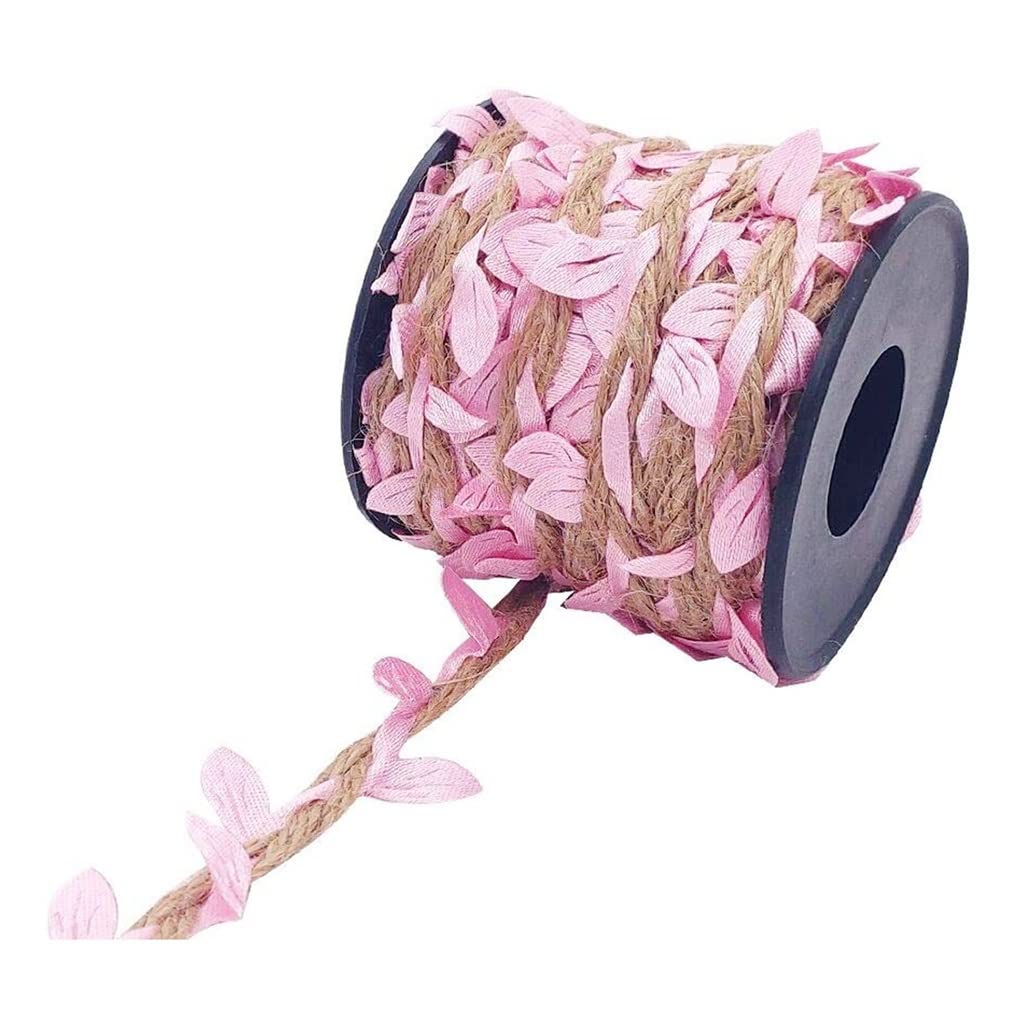 Advantez Ficelle De Jute Naturelle, 5 Mm, Avec Feuilles Artificielles, Ficelle De Jute Pour Travaux Manuels, Décoration D'intérieur, Fête Sur Le Thème Du Safari De La Jungle (1 Rouleau De 1.8 M