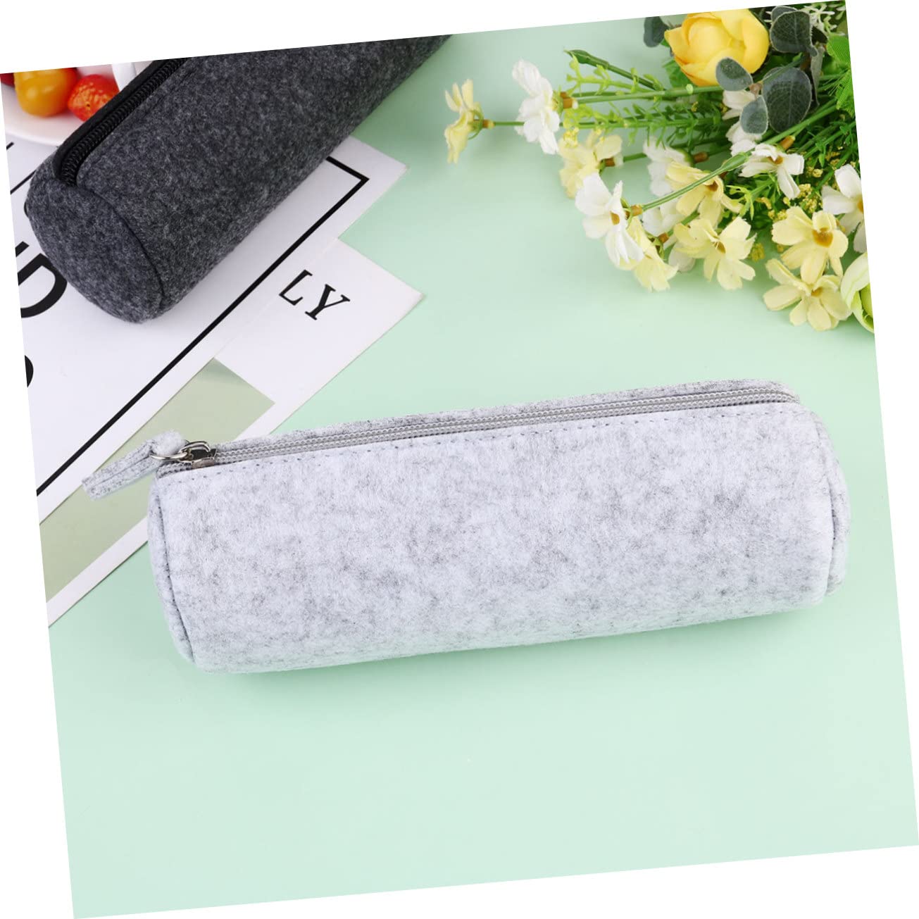 Housoutil 3 Set Astuccio Organizer Multifunzionale Per Cancelleria E Cosmetici Trousse Grigie E Grigie Scure Resistente E Facile Da Per Ufficio E Scuola 4 Pezzi * 3