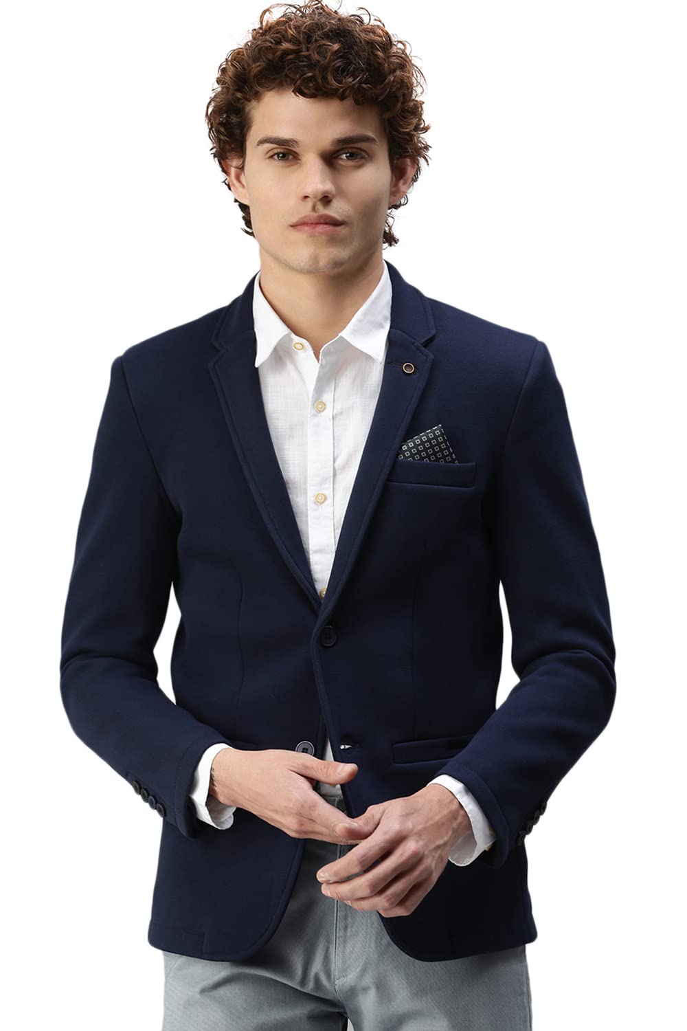 showoffff Men Solid Single Breasted Casual Blazer | Notched Lapel Full Sleeves Cotton Blazer for Mens | Slim Fit Regular Length Blazer for Men's-picture-23