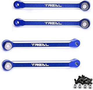 TREAL FCX24 Upper Links Set (4pcs) Aluminum 7075 Upper Chassis 4-Links for FMS FCX24 1:24 (Blue)