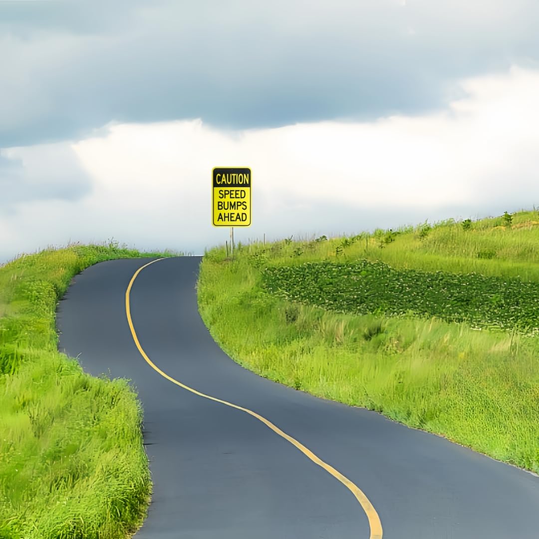 Amazon.com: 2-Pack Large Speed Bumps Ahead Sign, 18