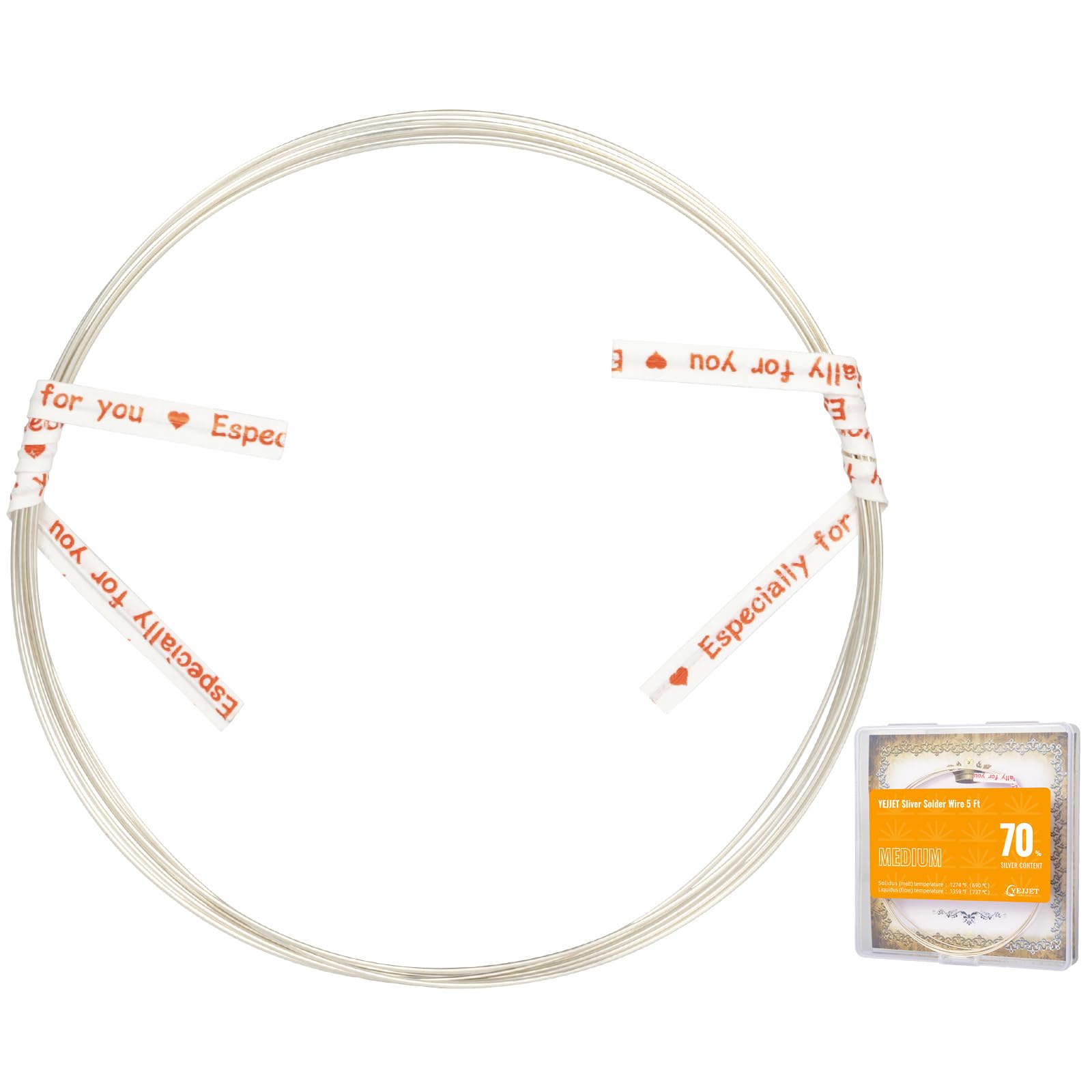 YEJJET Silver Solder Wire Medium Silver Solder 22 Gauge for Jewelry Repair Silver Repair 5 FT