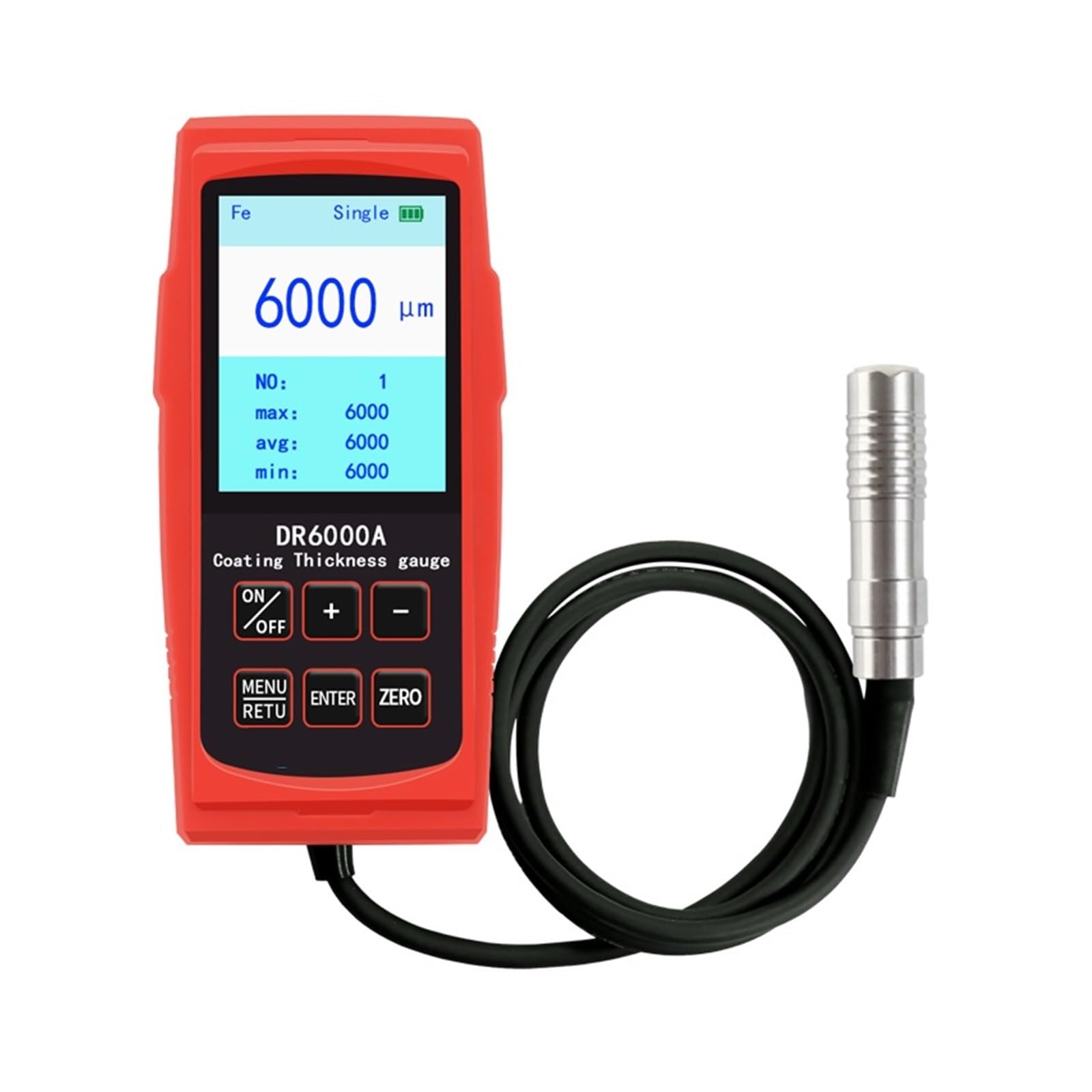 Calibration Galvanized 0-6mm Digital Paint & Anti-Corrosion Layer Tester Metalworking Coating Thickness Meter for Industrial Inspection