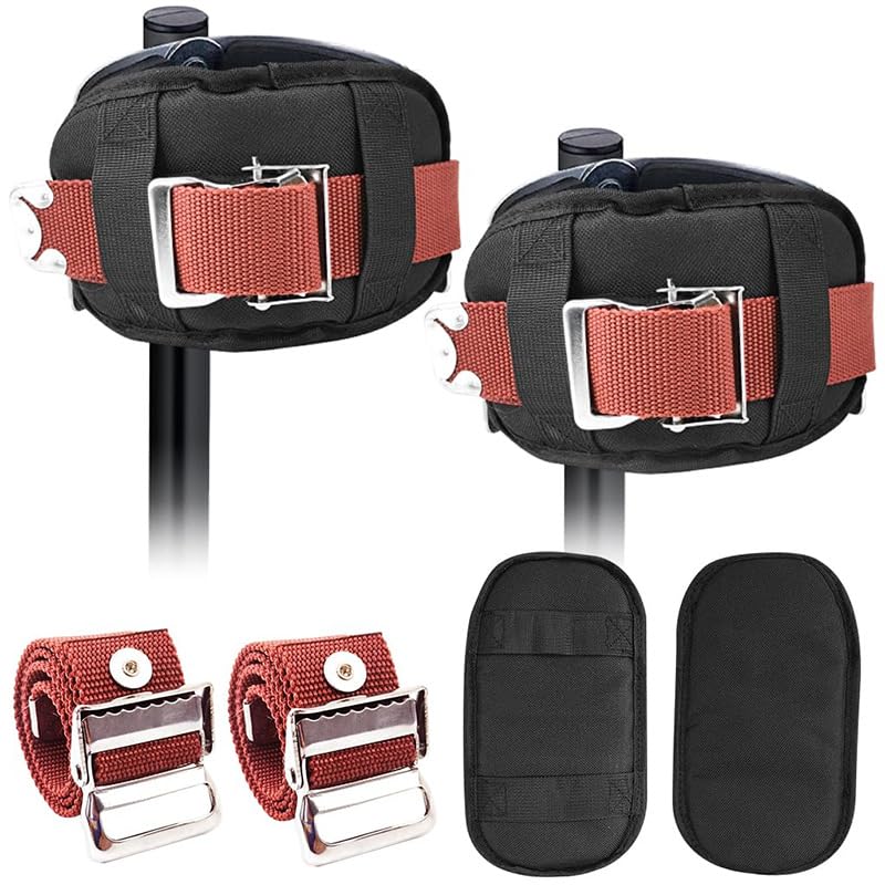 2Pack Drywall Stilt Replacement Parts, 2Pcs Replacement Straps + 2Pcs Comfort Stilt Pads Set, Nylon Adjustable Stilt Leg Straps Comfort Stilt Pads Protective Padded Leg Bands for Drywall