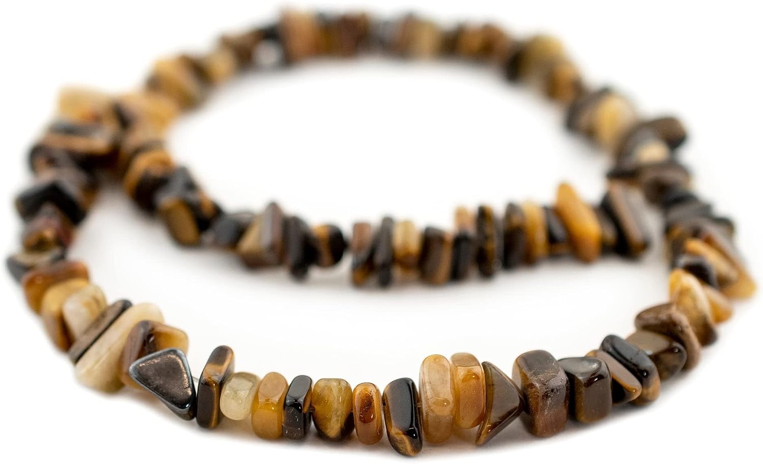 The Bead Chest Tiger Eye Chip Beads 6-14mm Brown Chips Gemstone 16 Inch Strand
