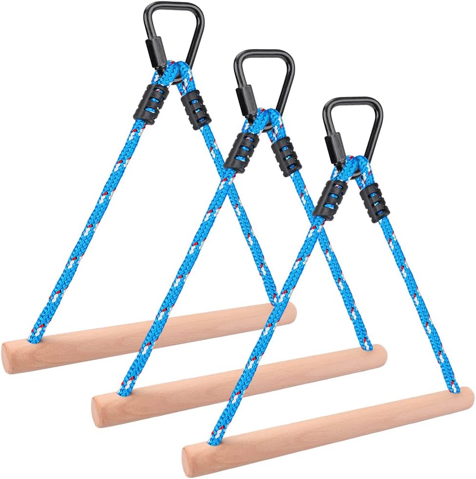 Trapeze Swing Bar, Kids Monkey Bar Obstacle Course Training Bar Outdoor Playset Trapeze Bar Swing Set with Carabiner for Kids Playground Training Equipment Indoor Fun Activity