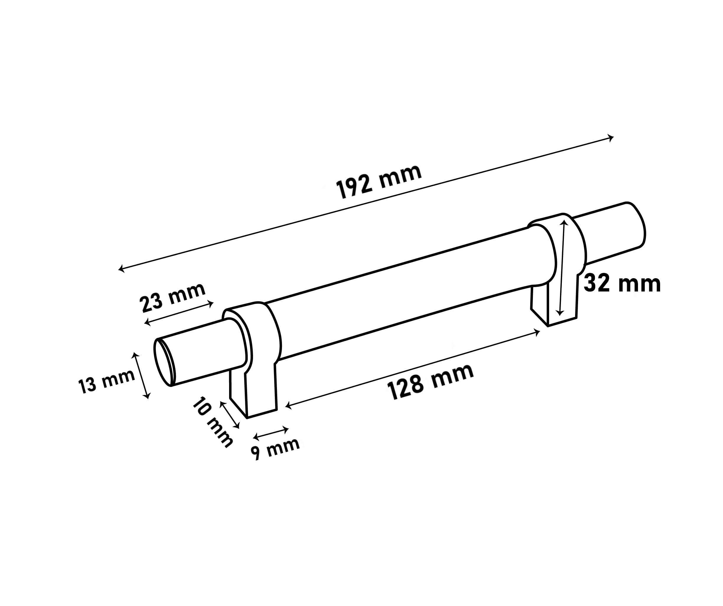 Brute Strength, Furniture Handles, Steel & Full Grain Leather, 128mm Hole Spacing, Silver & Black, Pack of 4 - Image 4