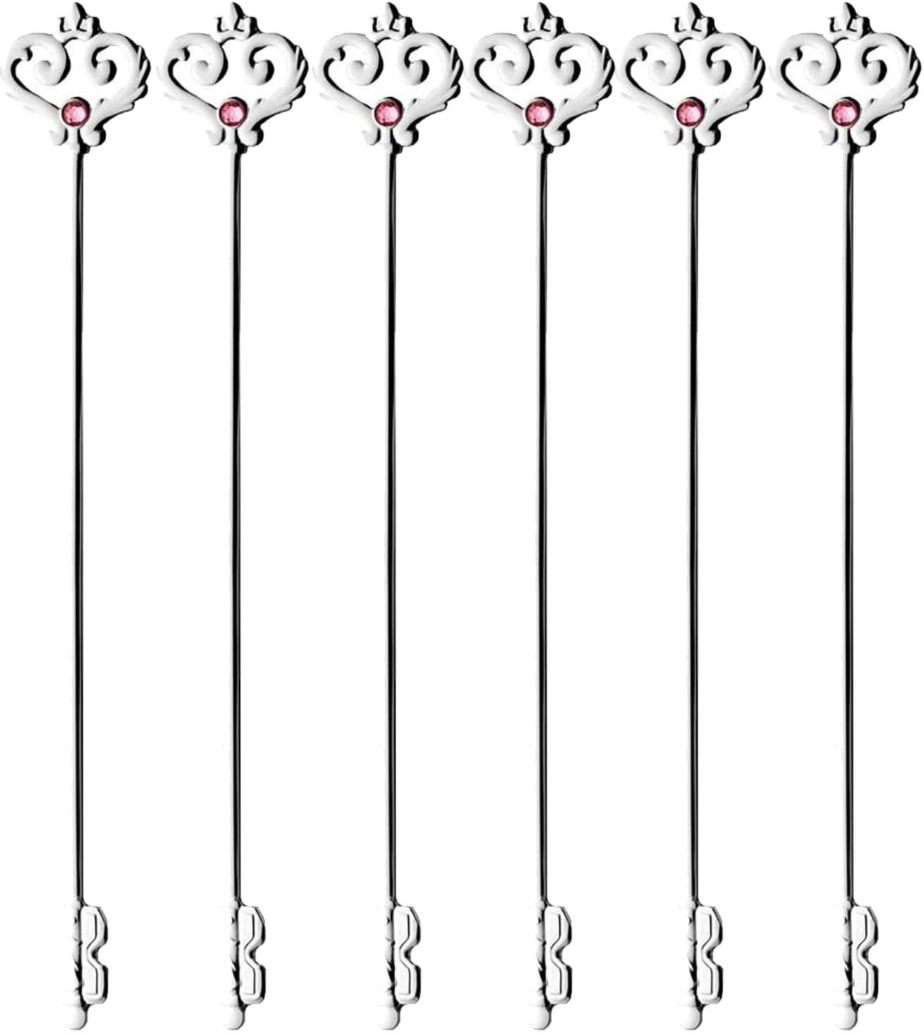 Takakuwa Metal 519750 Herkie Silver Muddler, Pink, Set of 6