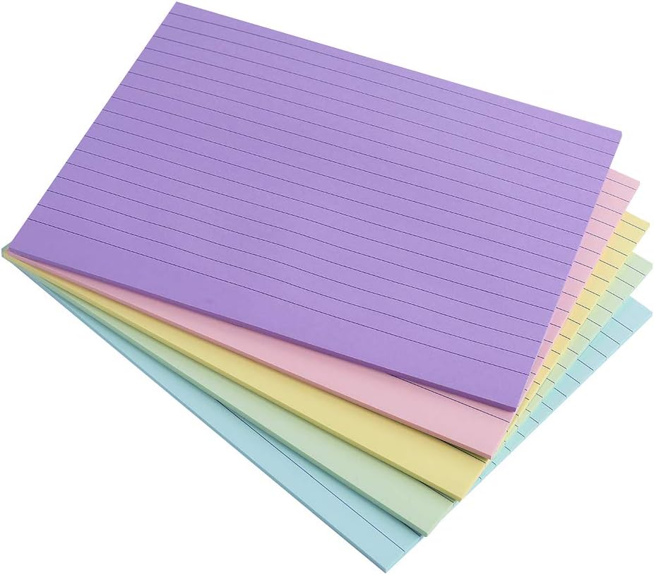 Lined Sticky Notes 6X8 in Pastel Ruled Post Stickies It Super Sticking