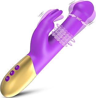 G Spot Rabbit Vibrator for Women - Large Vibrator Rabbit with10 Vibration 4 Rotating Rolling Bead, Licking Clitoral Stimulator Massager, Rabbit Virbrator for Women Pleasure Waterproof