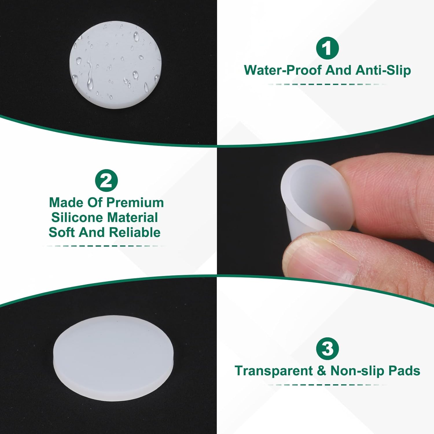 uxcell 30Pcs Glass Table Top Bumper, 37mm Dia. 2mm Thick Clear Self Adhesive Anti Slip Pads Table Spacers Round Silicone Bumpers for Patio Glass Tables, Cutting Board