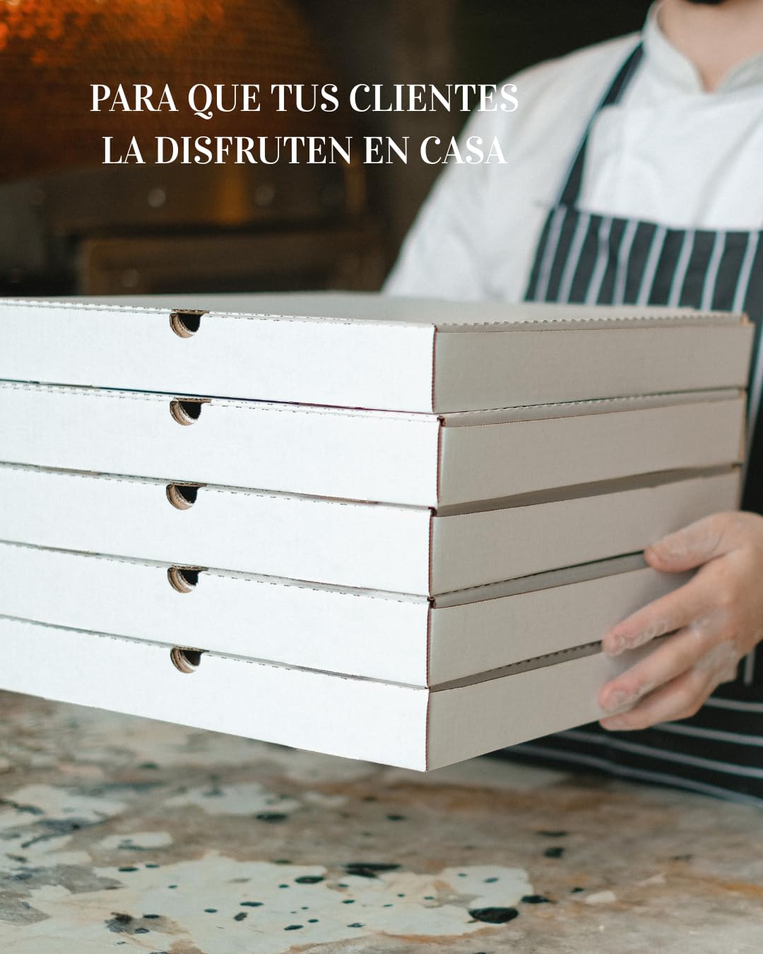 Scatole per Pizza 33 x 33 cm Cartone bianco robusto cellulosa sostenibile 50 pezzi