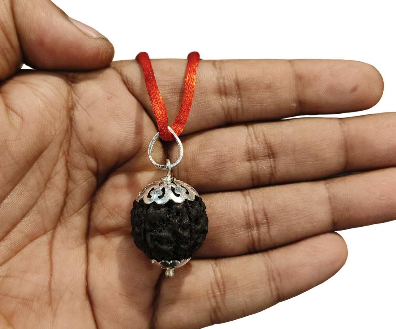 SHIVOHAM 4 Mukhi Black Nepali Rudraksha Beads with German Silver Metal Lab Certified-image-27