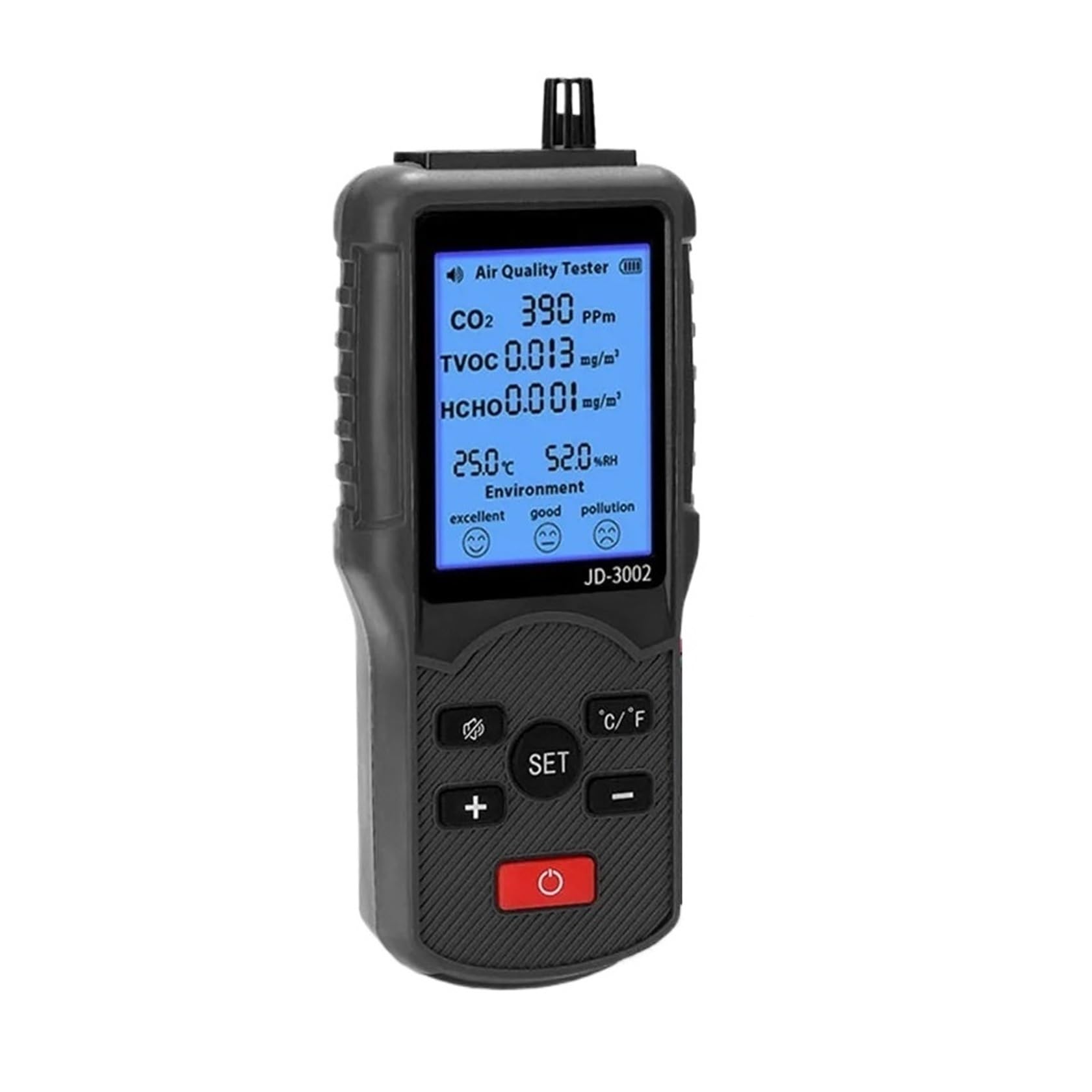 Medidores de calidad del aire, Monitor 5 en 1 de calidad del aire y detector de formaldehído