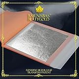 Edible Genuine Silver Leaf Sheets - by Barnabas Blattgold - 3.75 inches - 25 Sheets - Transfer Paten