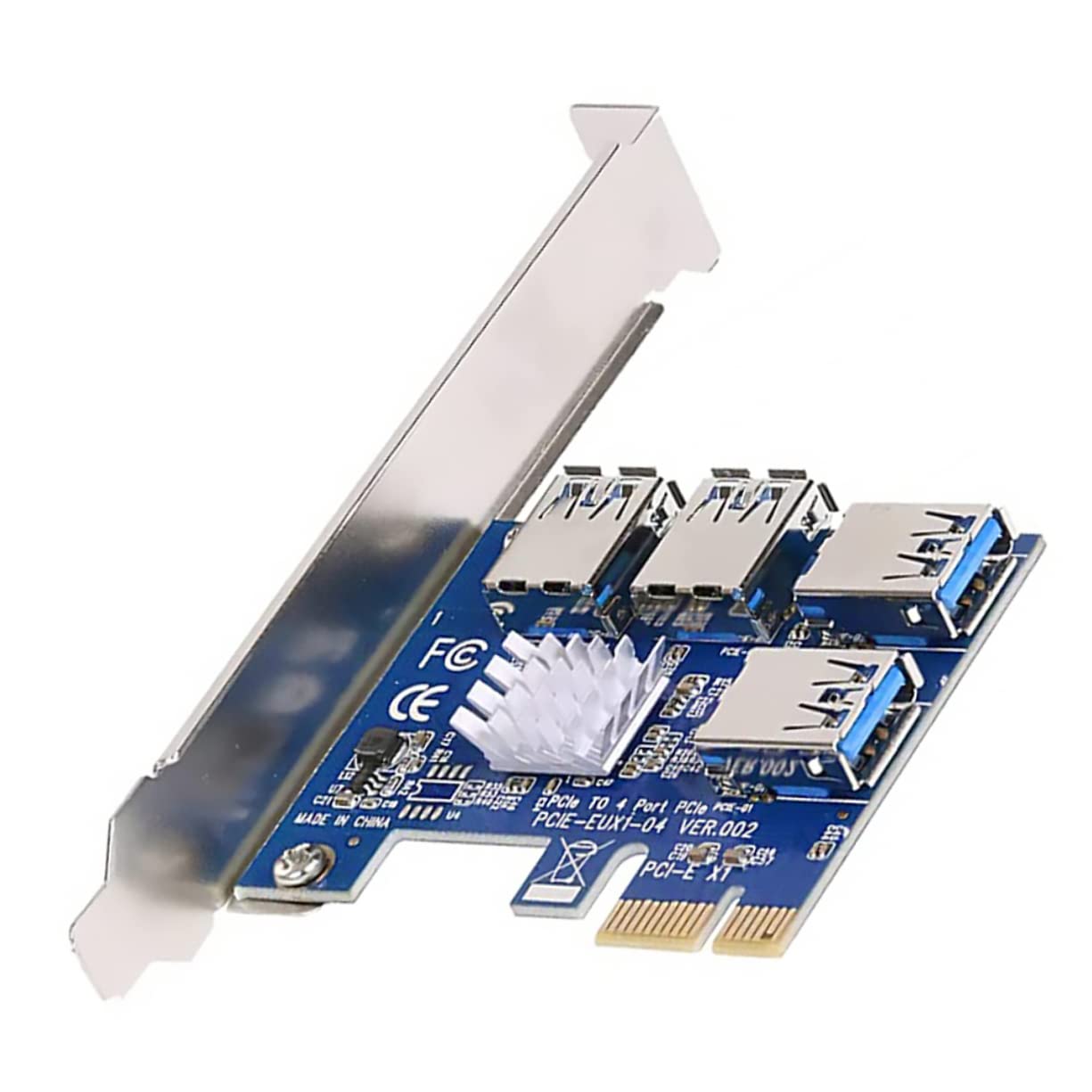 KICHOUSE Pci-e to Expansion Card USB Adapter for Computer Supply Solid Capacitors for Enhanced Power Efficiency Easy Install Compatible Standard Pci-e Slots