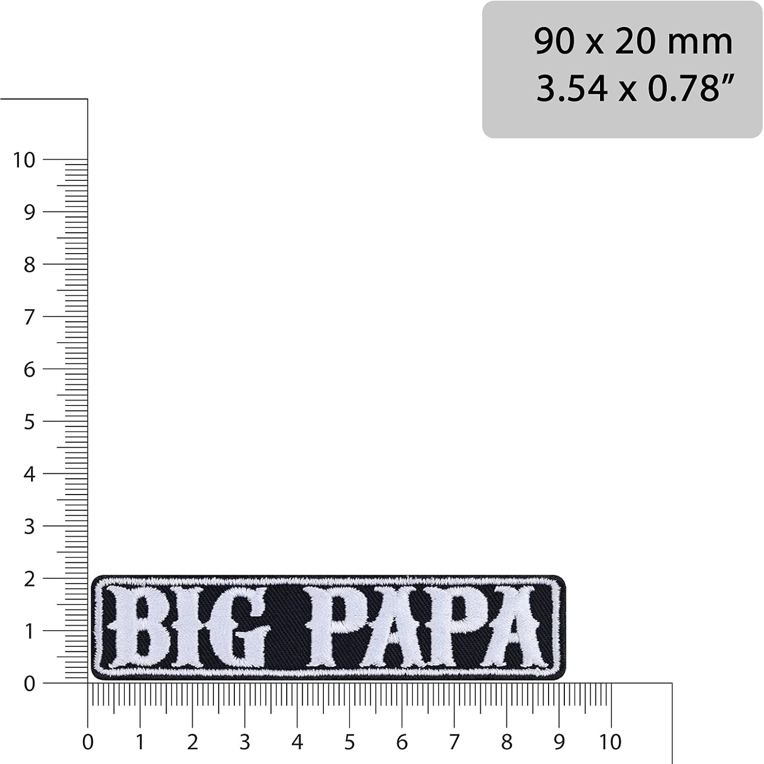 Biker Patches for Vest Big Papa Patches Iron on - Biker Club Rank Patches, Motorcycle Accessory, Biker Name Patch sew on Patch, Embroidered Fabric Applique 3.54X0.78 in image 3