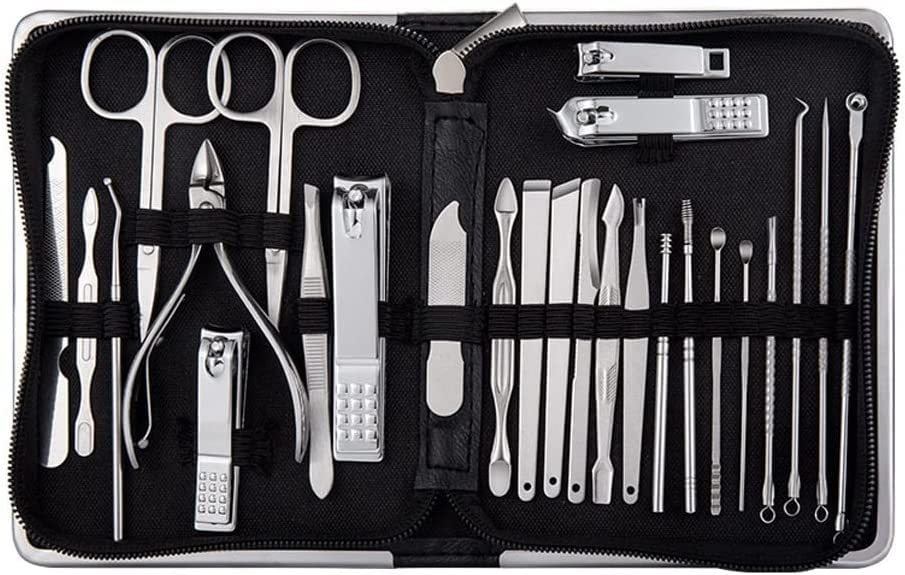 Zestaw do manicure pedicure profesjonalny zestaw do pielęgnacji stóp 26 sztuk Zestaw do manicure Obcinacz do paznokci ze stali nierdzewnej Szczypce do skórek Narzędzie do pielęgnacji pedicure Martwa s