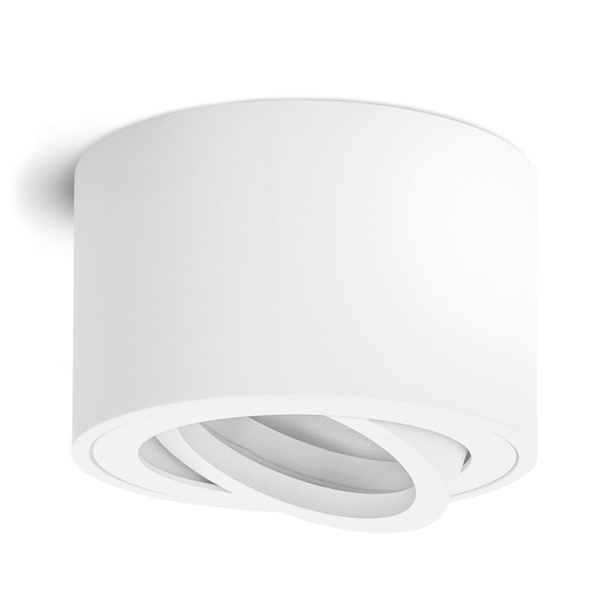 4 sztuki linovum SMOL Downlight ekstra płaskie wychylne w kolorze matowym białym i okrągłym - lampa natynkowa Ø 80 mm do modułów LED