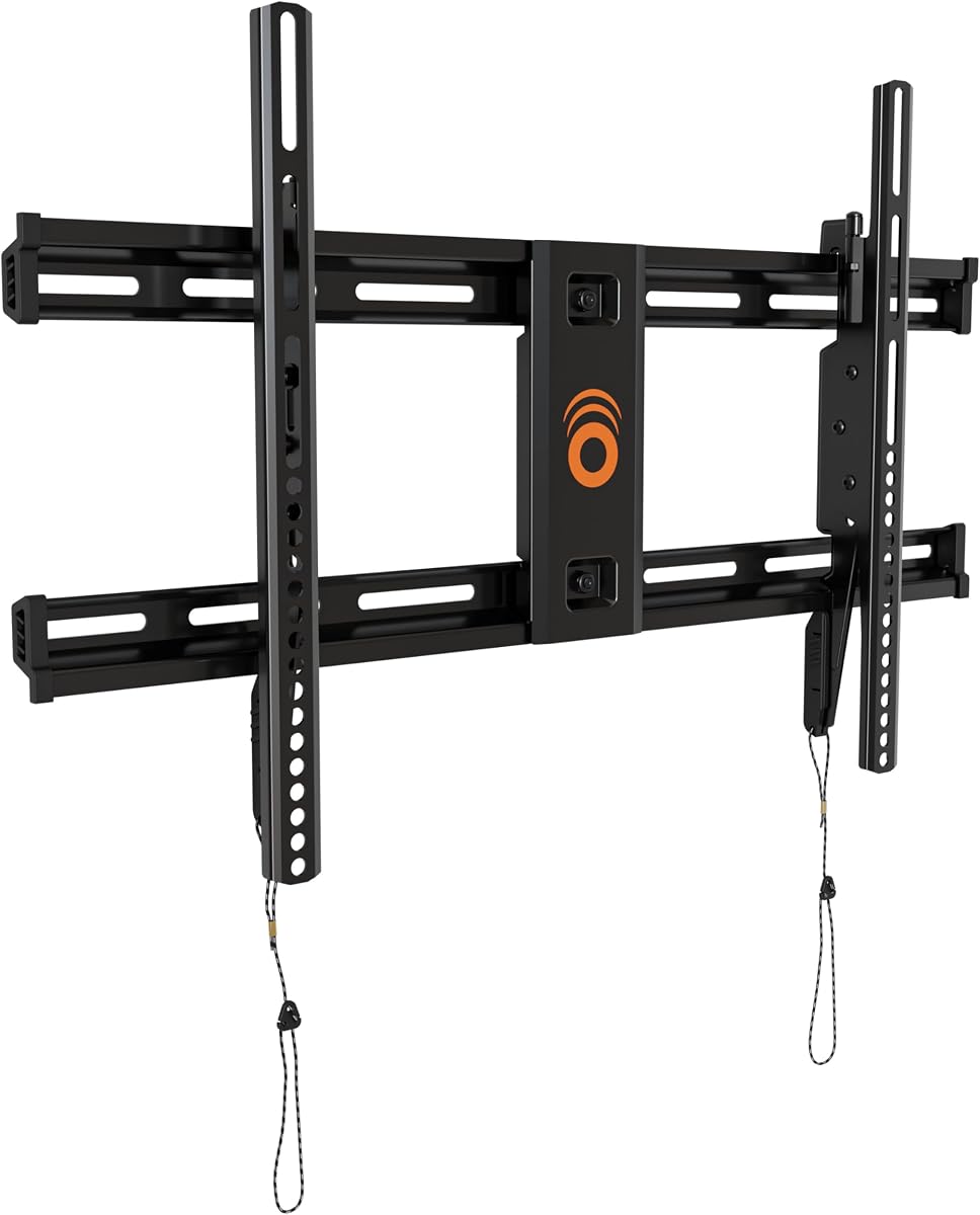 Fixed TV Wall Mount for TVs up to 90” or 150lbs, 2.25” Low Profile | Universal TV mount w/ DIY install includes hardware, drill template, post install adjustments, pull strings for cable access