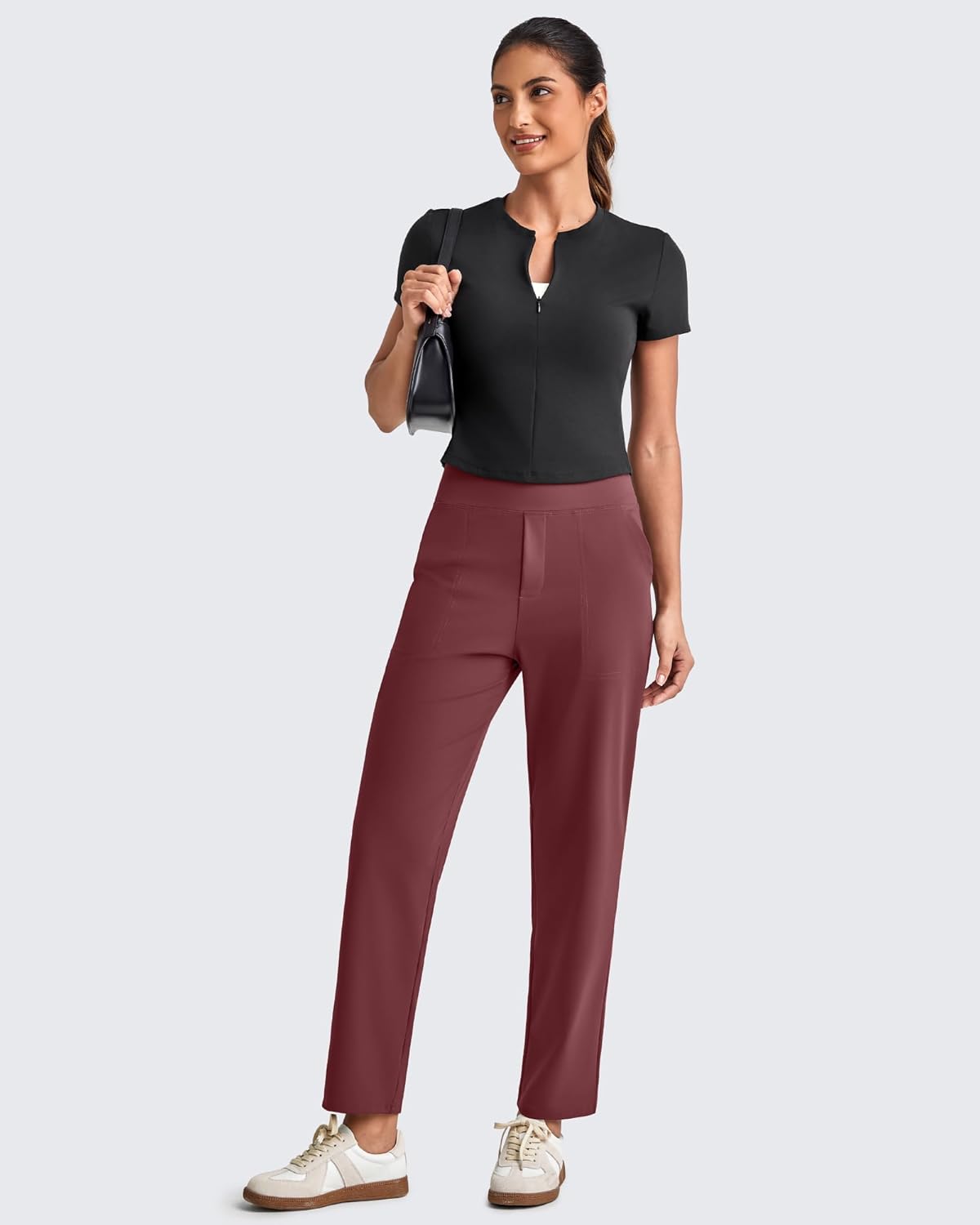 G4Free ShiftReady Womens Ankle Dress Yoga Pants with Pockets Stretchy Business Casual Slacks Work Trousers Travel Pant - Image 5