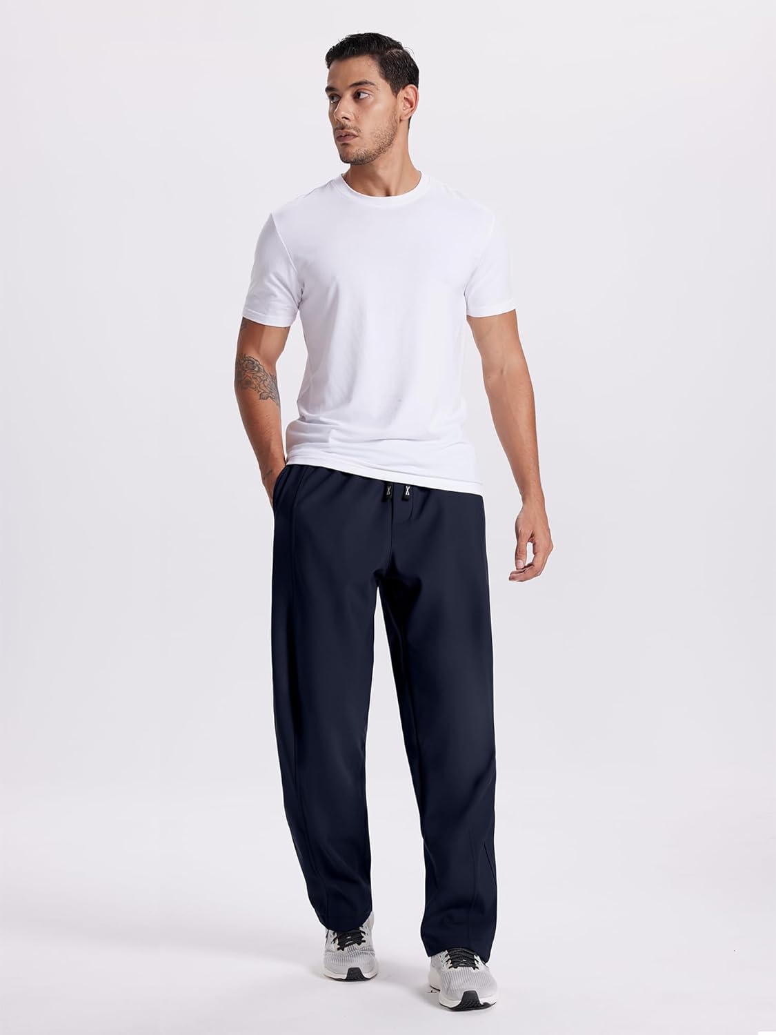 Holure Men's Fleece Lined Sweatpants Winter Warm Yoga Pants Athletic Workout Running Pants with Belt Loops & Drawstring