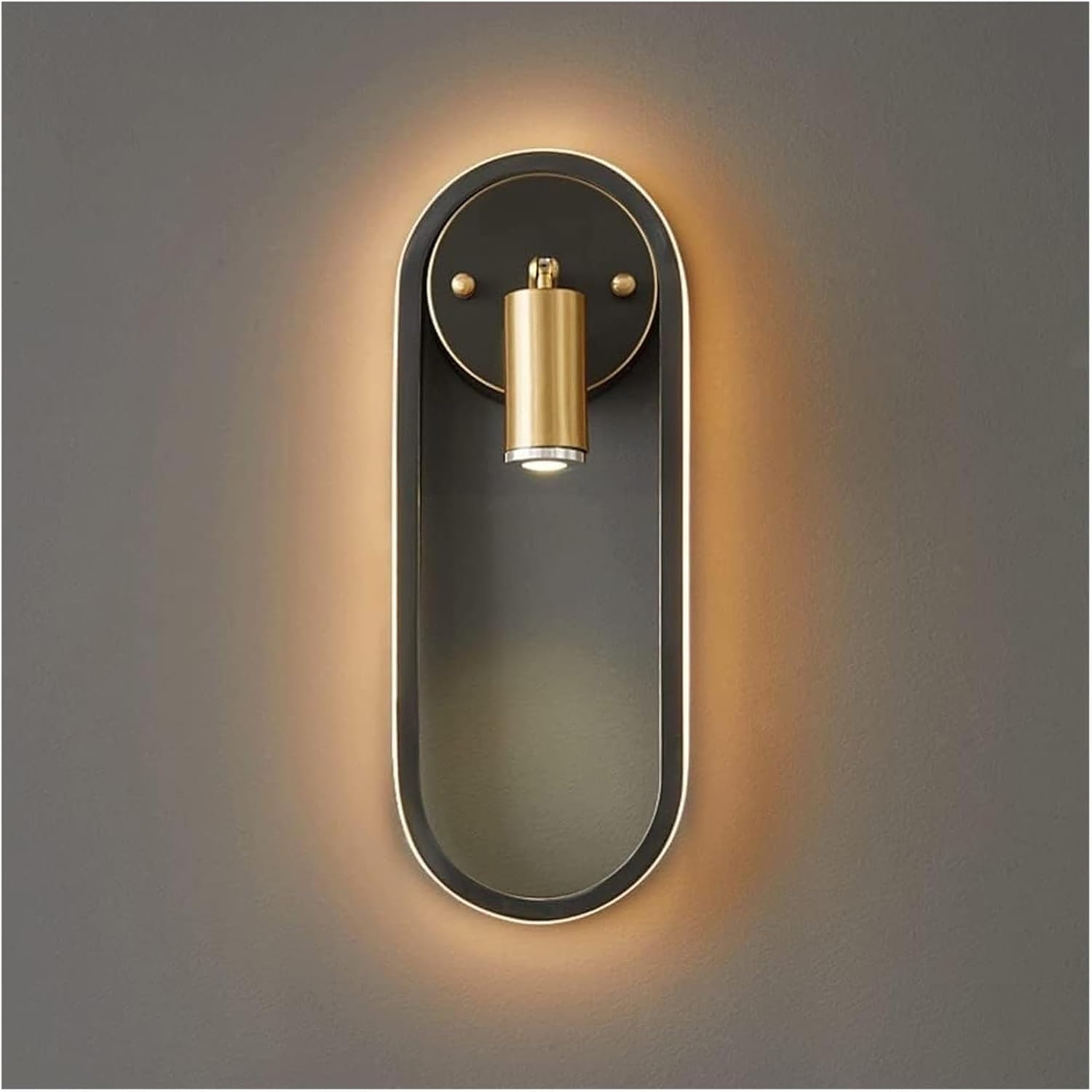 Lampada da Parete Ovale, Applique da Parete per Comodino, Faretto A LED Dimmerabile, Interamente in Rame, con Striscia in Silicone, Apparecchio di Illuminazione, Appliqu,Dolphin Waves