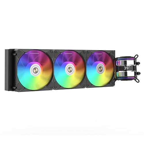 ALSEYE Infinity i240 AIO - Enfriador líquido de CPU, sistema de bombas duales, enfriador de agua de CPU con pantalla de visualización de