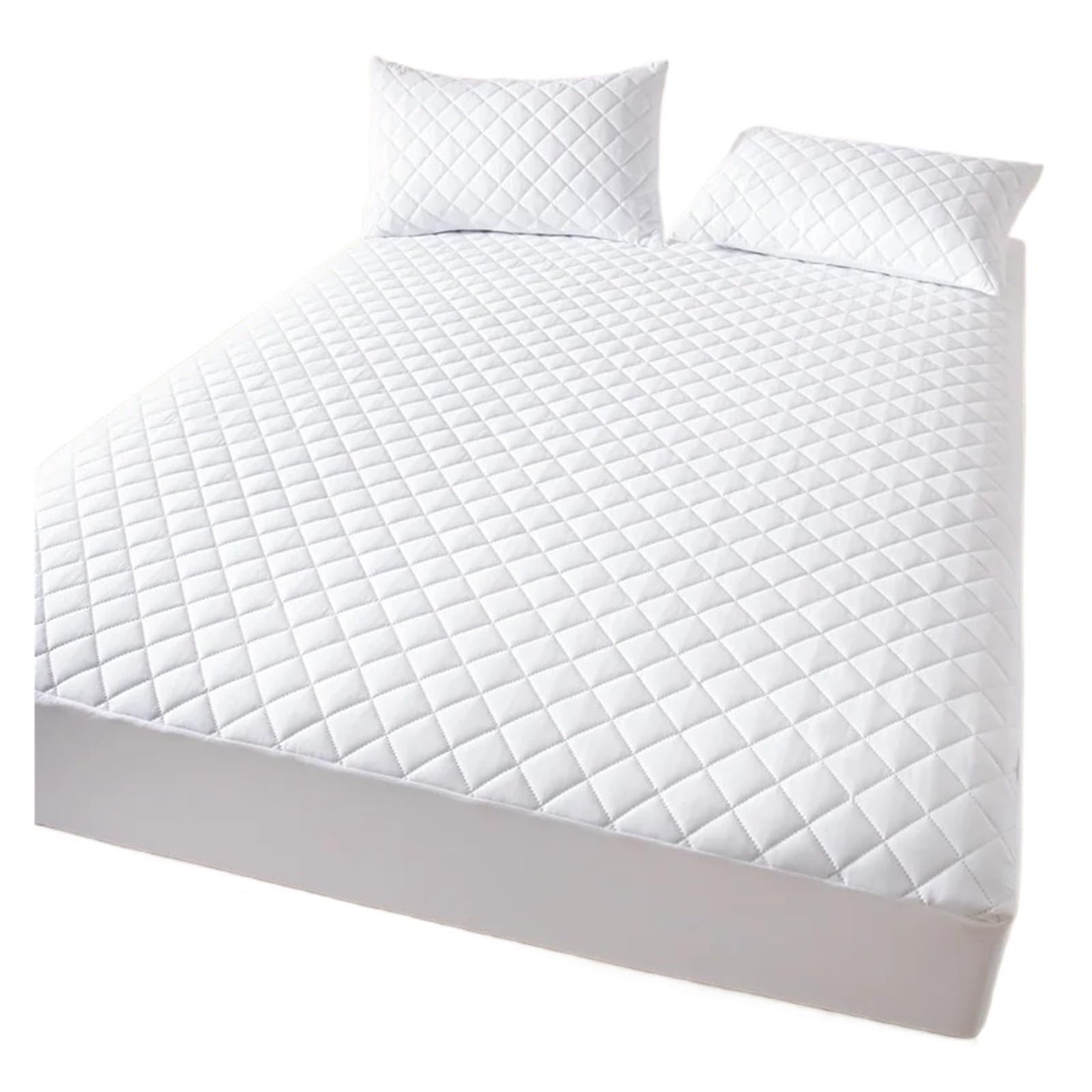 Protège-matelas imperméable 140x200x30 cm blanc pour lit double