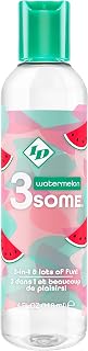 ID Lubricants 3some Flavored Sensual Massage – Watermelon Oral Delight & Warming Fun for Couples Pleasure - 4 fl oz 3in1 Sensual Massage Lube