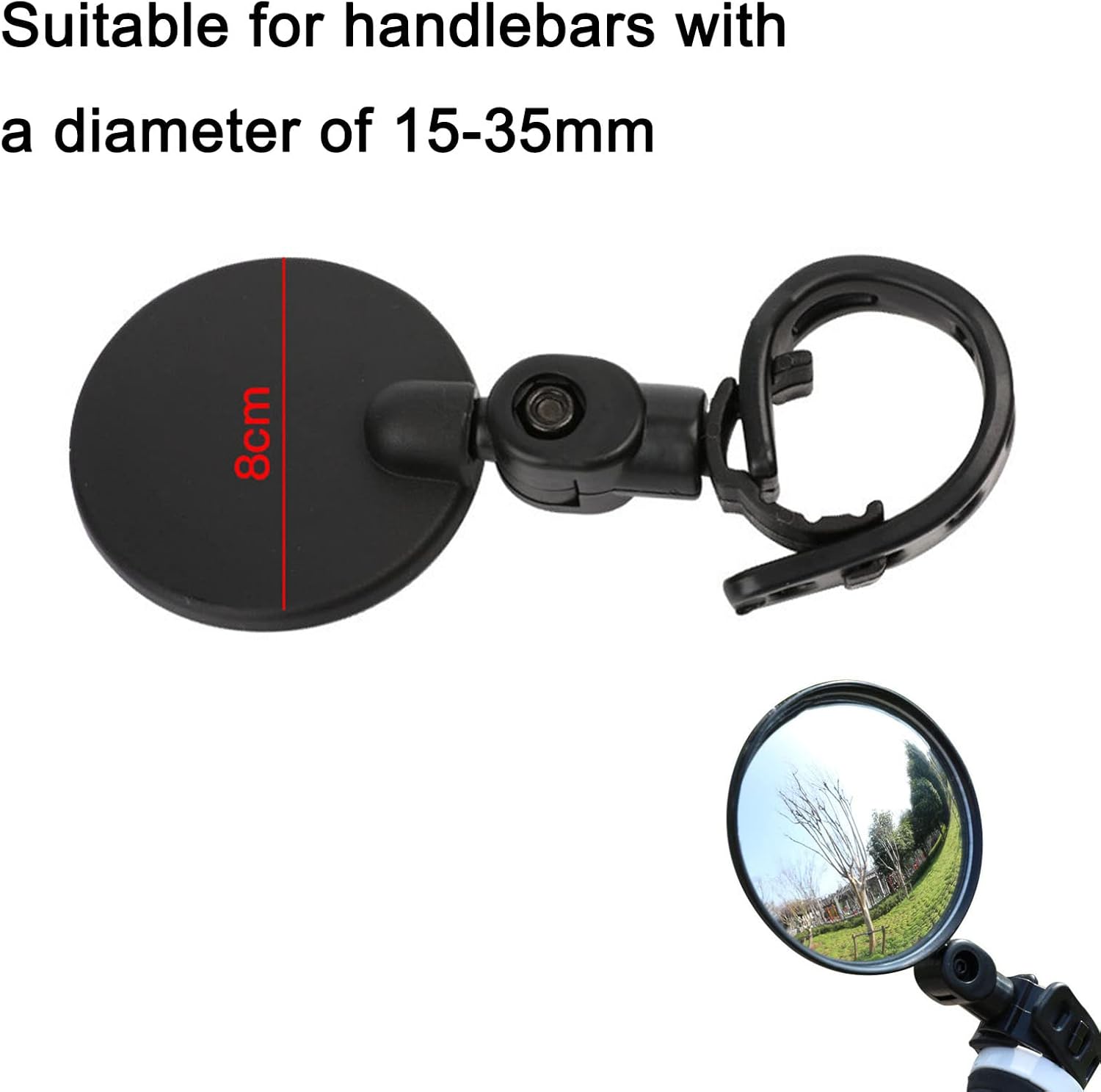 2Pcs Bike Mirror, DKDDSSS Bike Rear View Mirror, 360°Rotatable Bicycle