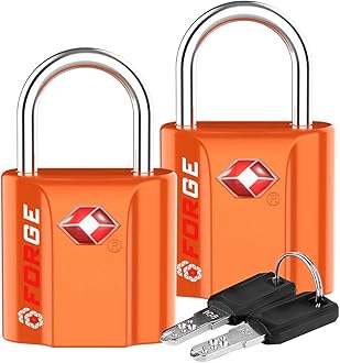 ForgeTSA Approved Luggage Locks, Ultra-Secure Dimple Key Travel Locks with Zinc Alloy Body