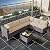 RTDTD Outdoor Patio Furniture Set, 7 Pieces Outdoor Furniture All Weather Patio Sectional Sofa PE Wicker Modular Conversation Sets with Coffee Table,6 Chairs & Seat Clips Brown