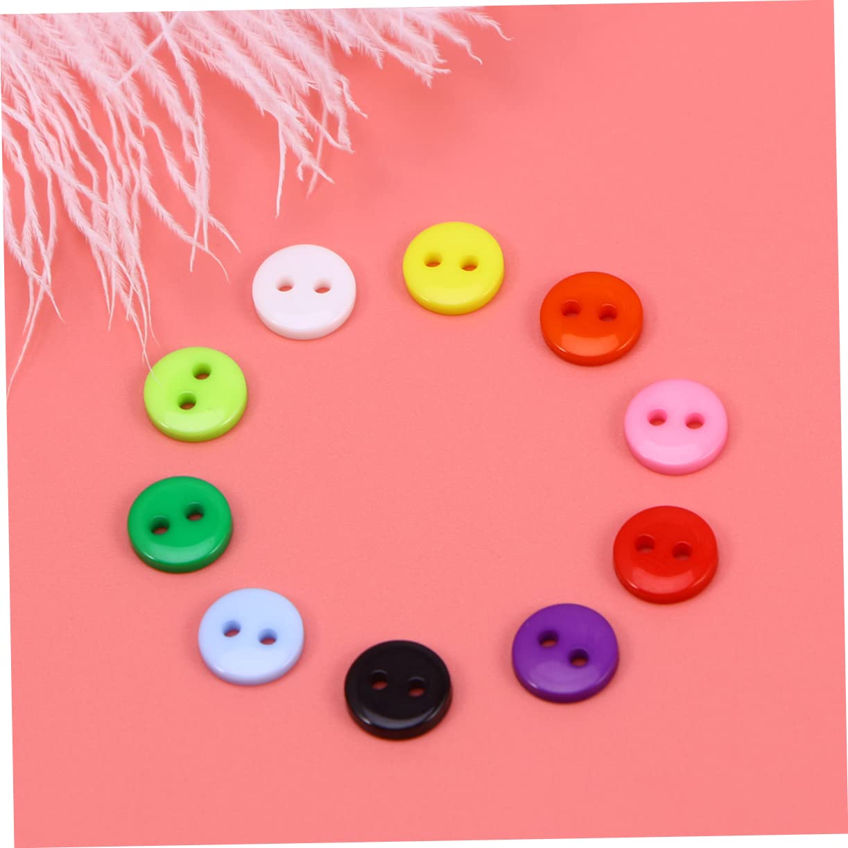 SHINEOFI 2250pezzi Bottoni Resina Colorata Per Ragazzo Ragazza Di Bottoni Rotondi Per Cucito e Fai Da Te Accessori Creativi Per Abbigliamento Infantile e Scrapbooking Due Occhi Confezione