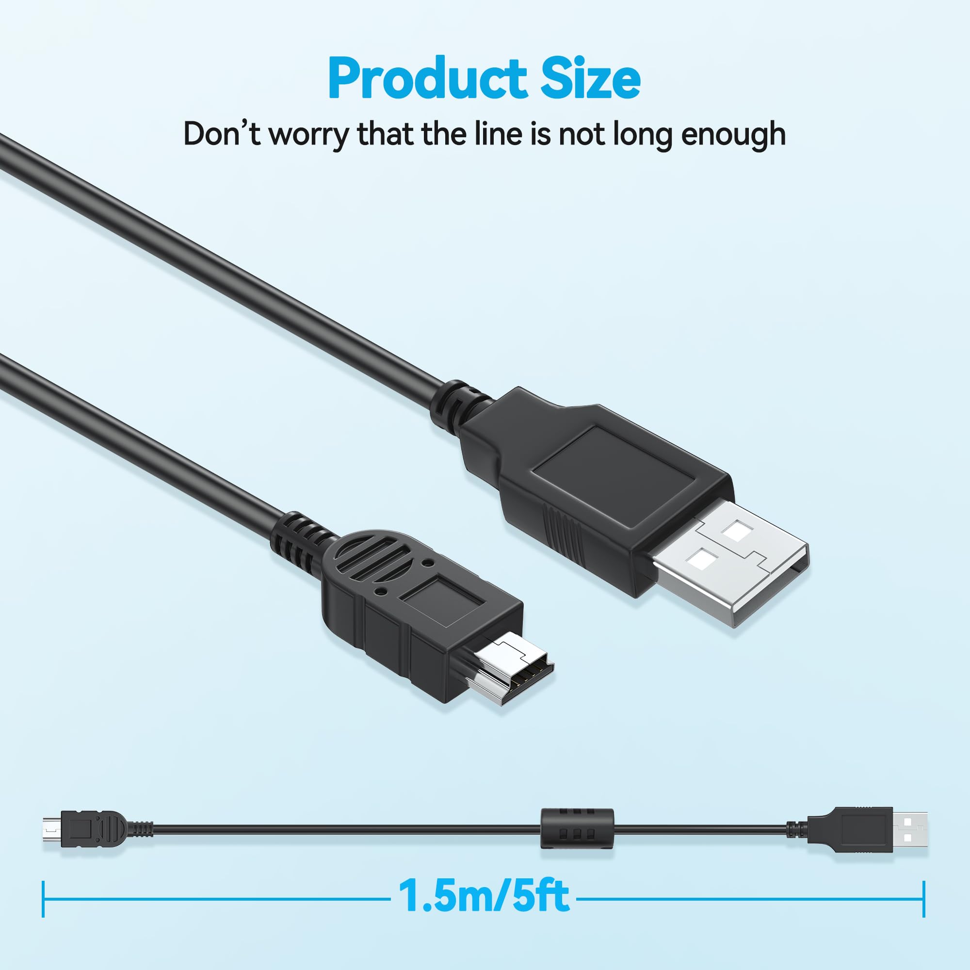Amazon.com: CJP-Geek 5ft Mini USB Charging Cable Cord Compatible